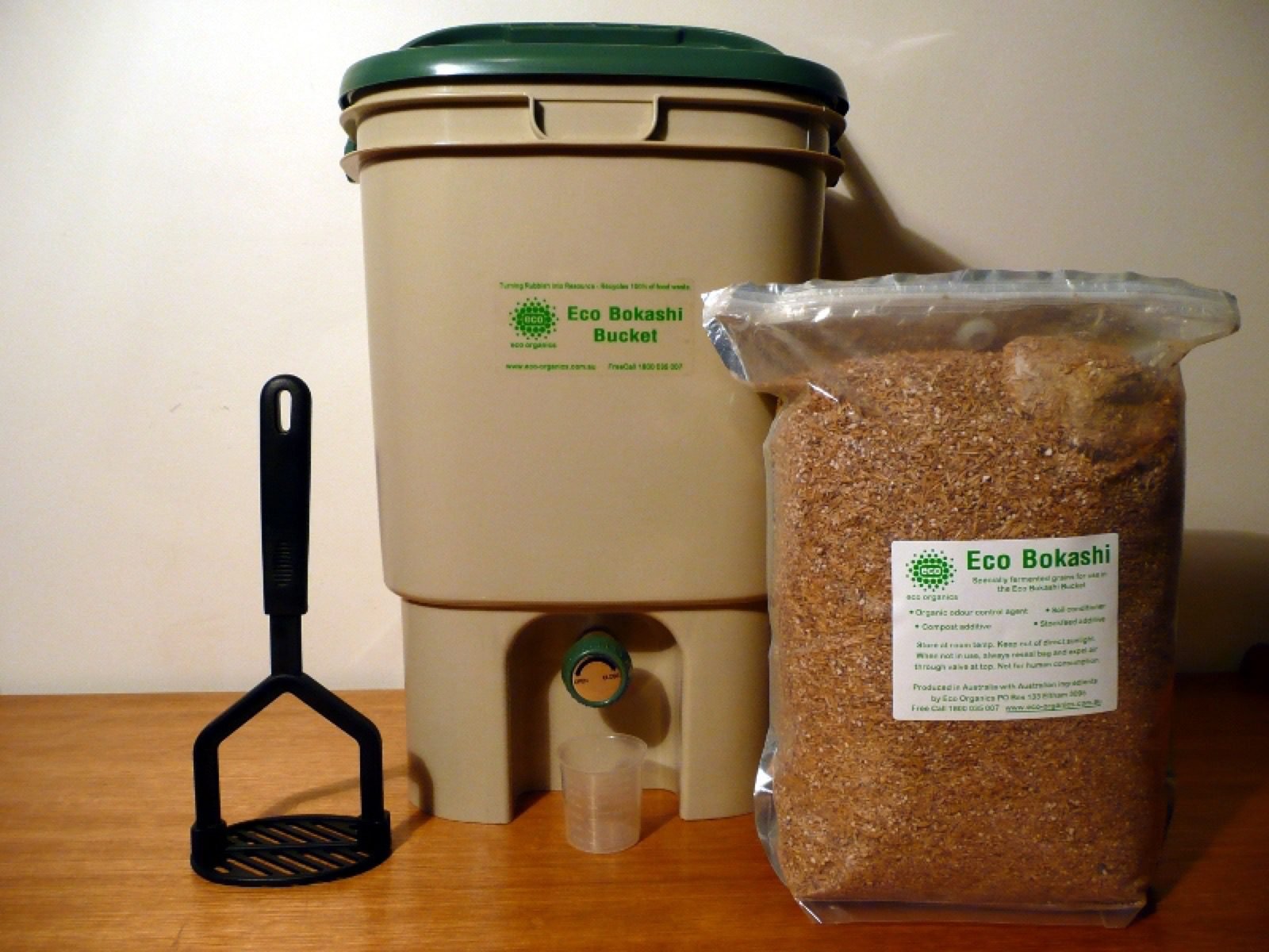 Compostadora eléctrica Bokashi de cubo con salvado fermentado